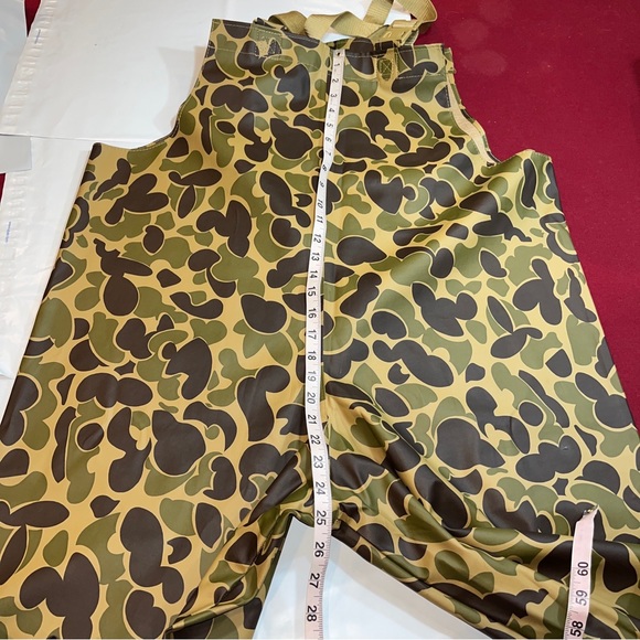 STEARNS CAMO WADERS DRY WEAR PVC WATERPROOF TAN Suspender Pants OVERALLS men LRG - Picture 13 of 16